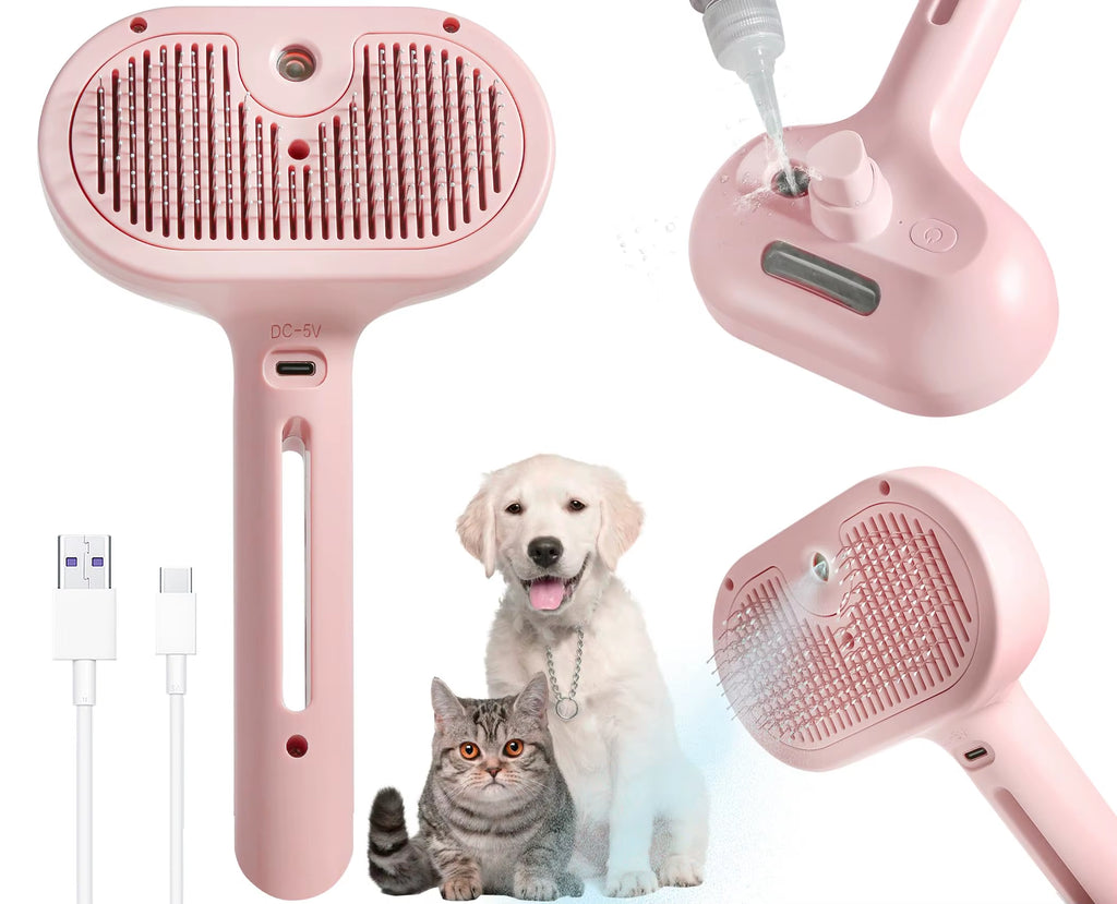 Pet Spray Hair Comb Professional Electric Hair Straightener Comb Brush for Cat Pet Massage Comb Steam Brush for Hair Care